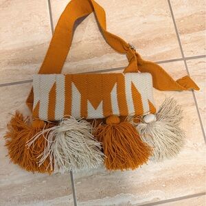 Orange and Cream Kids Pom-Pom Headband